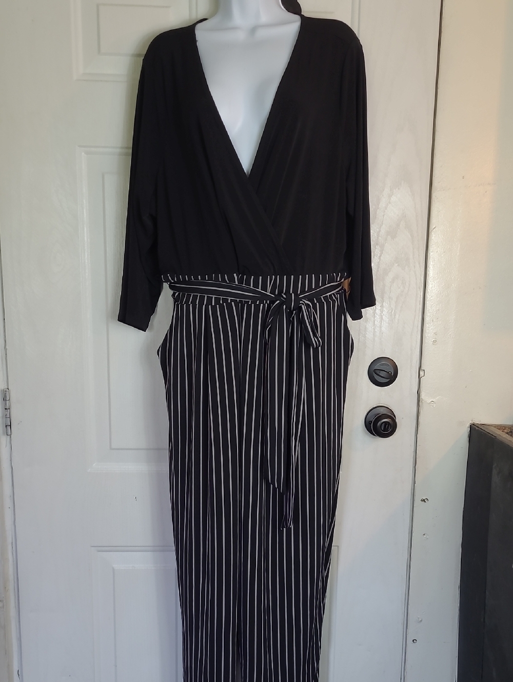 torrid Black and White Striped Wrap Maxi Dress